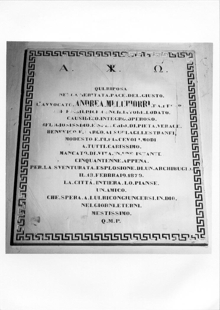 lapide tombale - bottega marchigiana (sec. XIX)