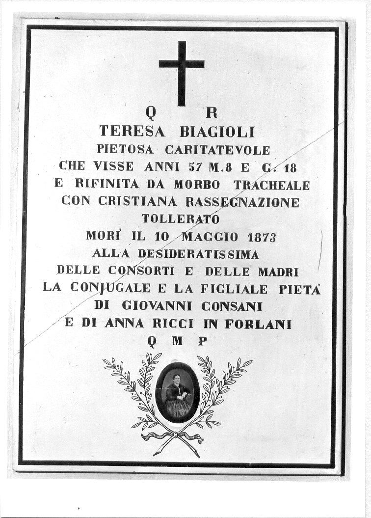 lapide tombale - bottega marchigiana (sec. XIX)