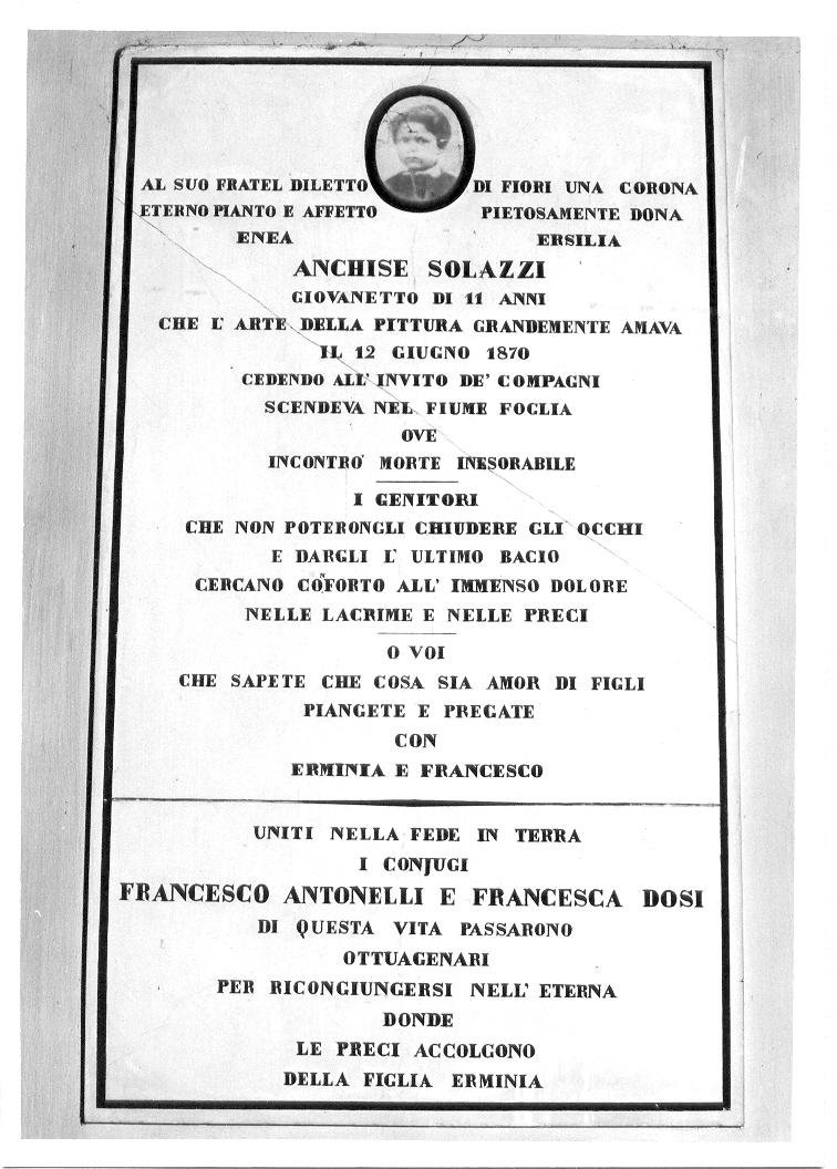 lapide tombale - bottega marchigiana (sec. XIX)