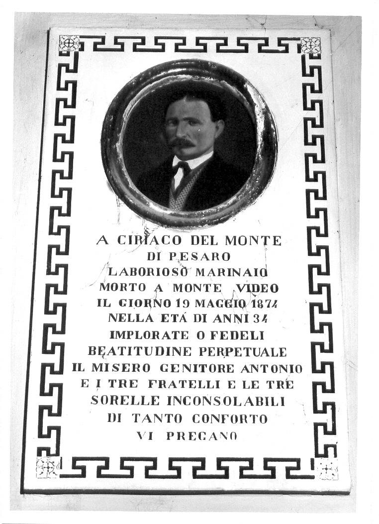 lapide tombale - bottega marchigiana (sec. XIX)