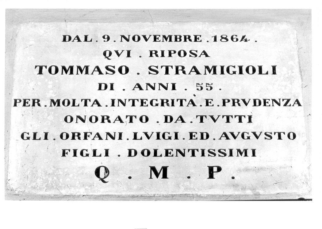 lapide tombale - bottega marchigiana (sec. XIX)