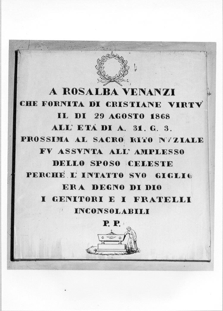 lapide tombale - bottega marchigiana (sec. XIX)