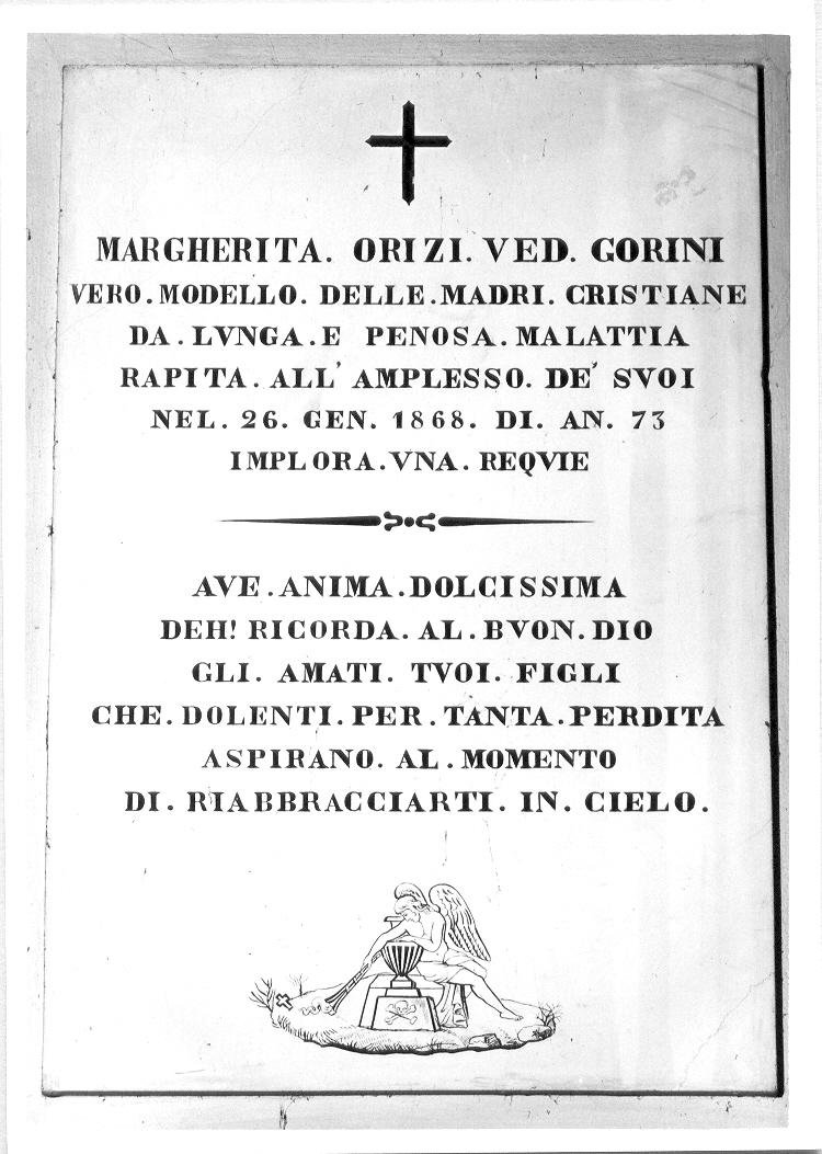 lapide tombale - bottega marchigiana (sec. XIX)