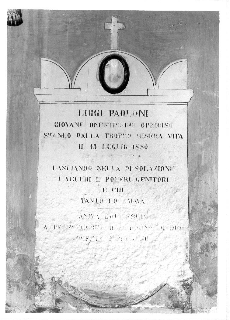 lapide tombale - bottega marchigiana (sec. XIX)