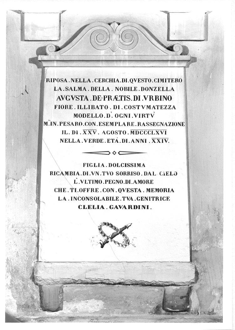 lapide tombale - bottega marchigiana (sec. XIX)