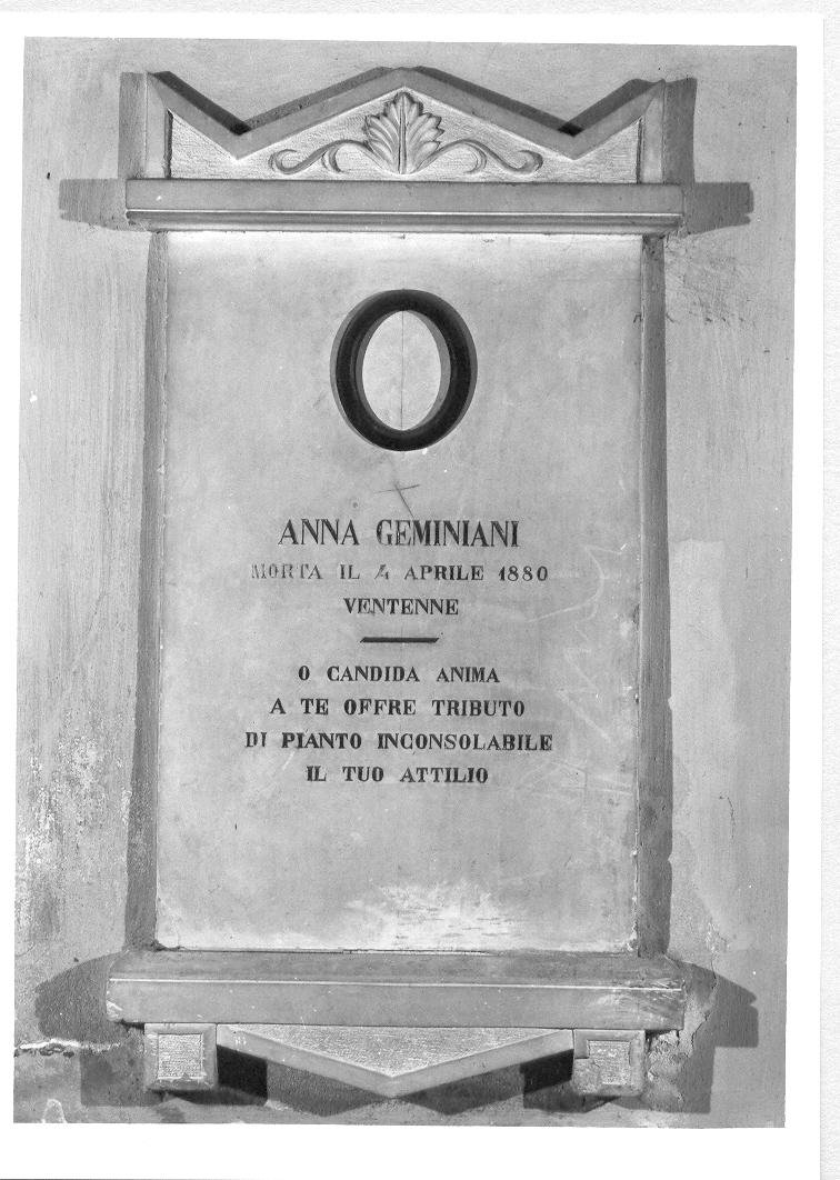 lapide tombale - bottega marchigiana (sec. XIX)