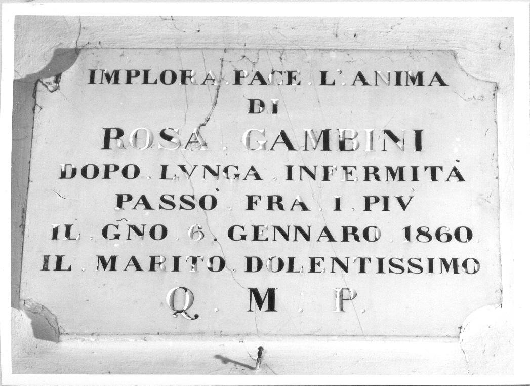 lapide tombale - bottega marchigiana (sec. XIX)