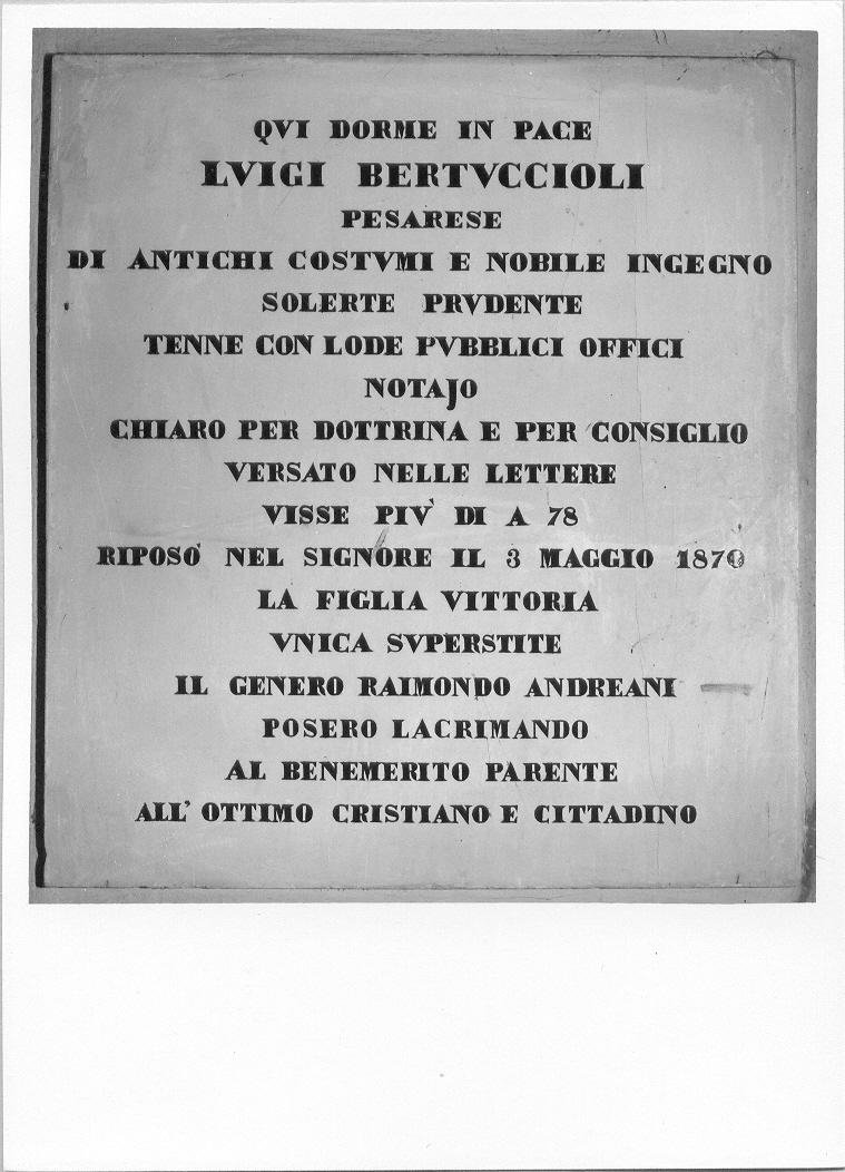 lapide tombale - bottega marchigiana (sec. XIX)