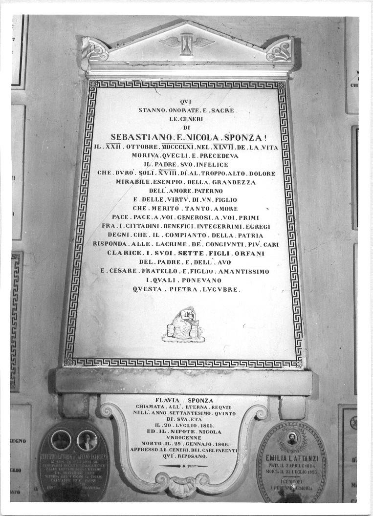 lapide tombale - bottega marchigiana (sec. XIX)