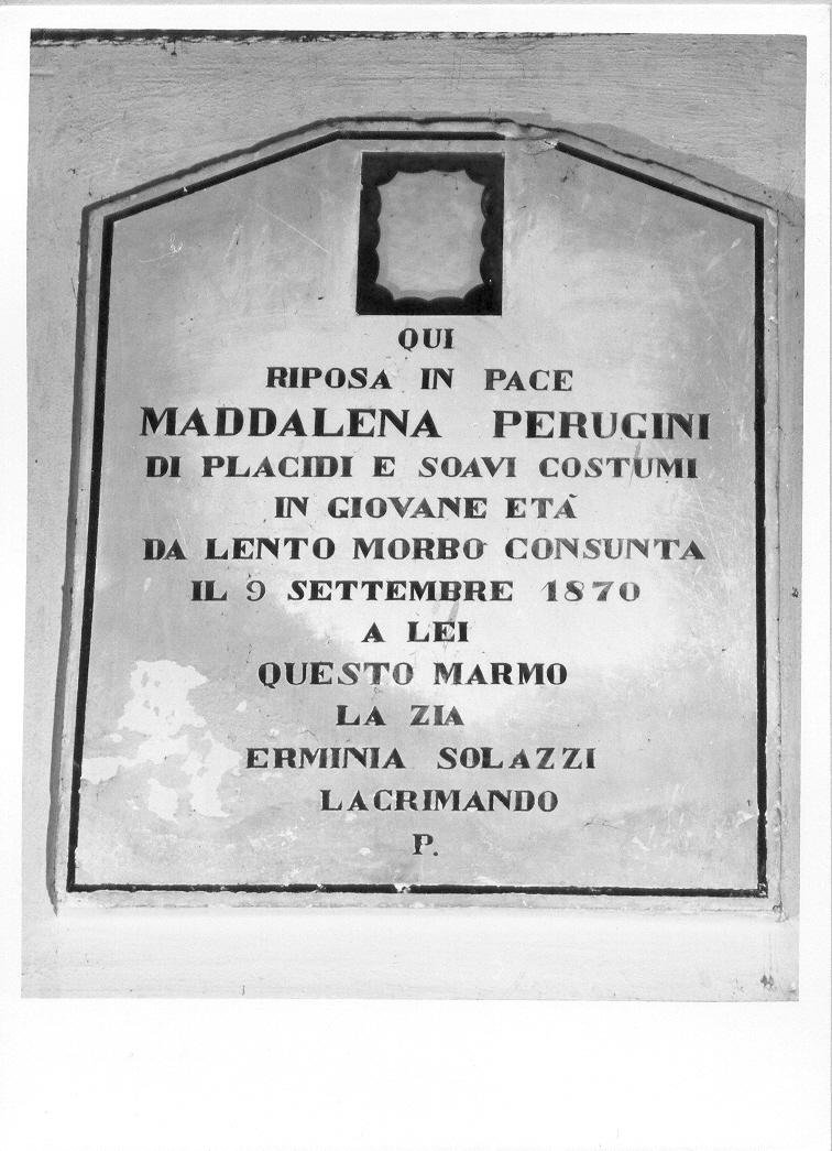 lapide tombale - bottega marchigiana (sec. XIX)