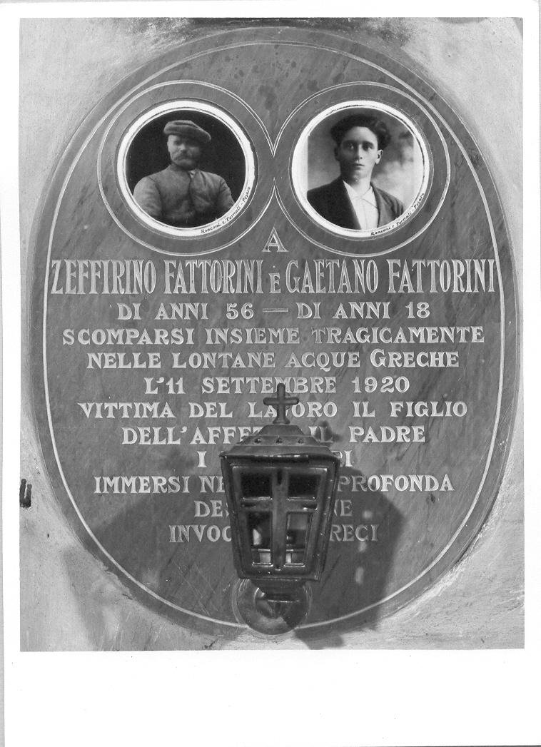 lapide tombale - bottega marchigiana (sec. XX)