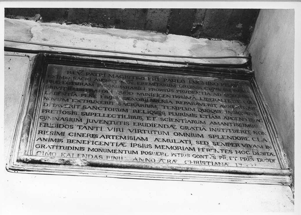 lapide - bottega marchigiana (sec. XVIII)