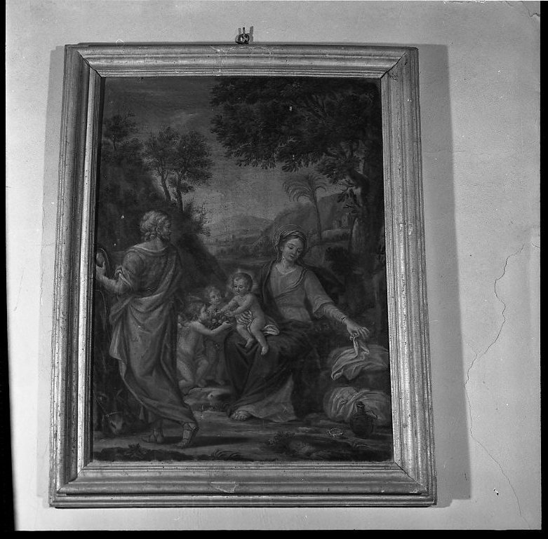 riposo nella fuga in Egitto (dipinto) di Ferri Gianfrancesco (attribuito) (metà sec. XVIII)