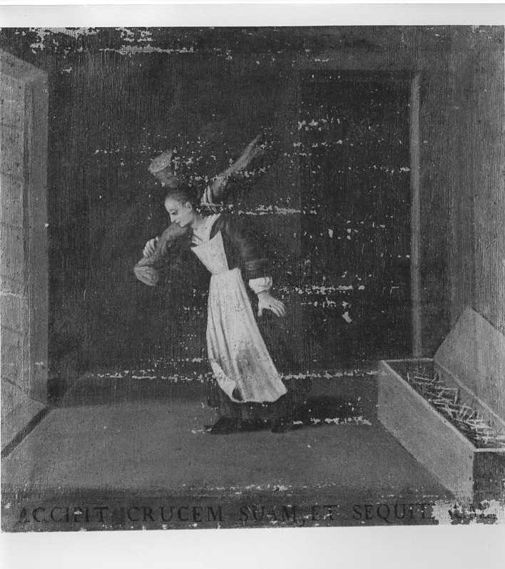 Santa Veronica Giuliani reca la croce sulle spalle (dipinto, elemento d'insieme) - ambito marchigiano (ultimo quarto sec. XVIII)