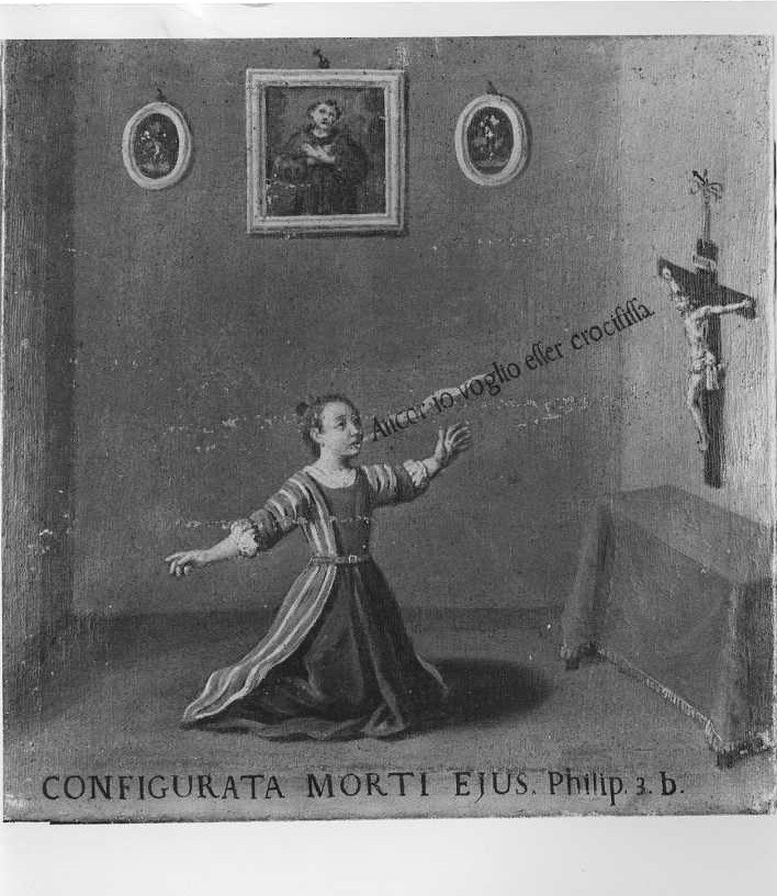 Santa Veronica Giuliani contempla Gesù crocifisso (dipinto, elemento d'insieme) - ambito marchigiano (ultimo quarto sec. XVIII)