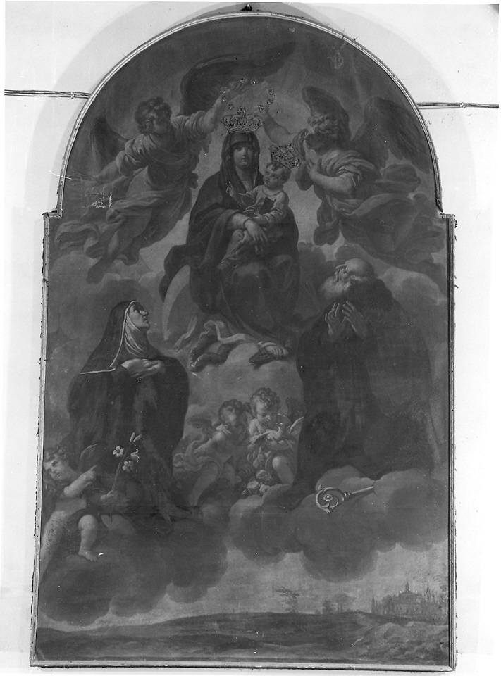 Madonna con Bambino, San Roberto e Santa Scolastica (dipinto) - ambito italiano (metà sec. XVIII)