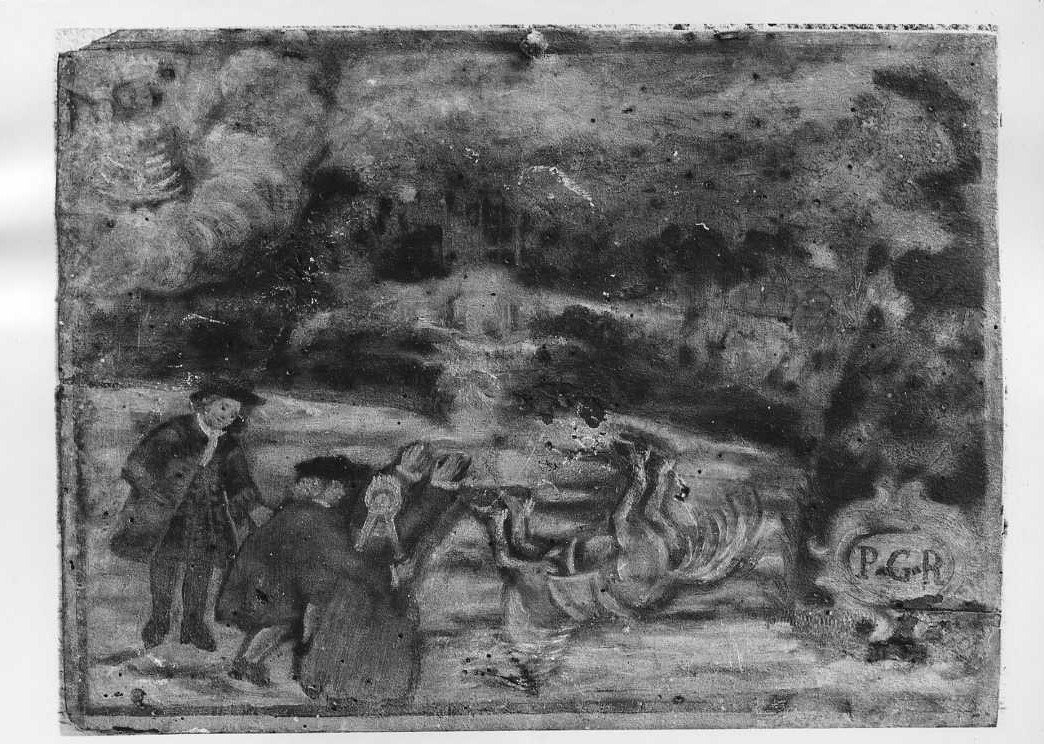 incidente a cavallo (ex voto) - ambito marchigiano (sec. XVIII)