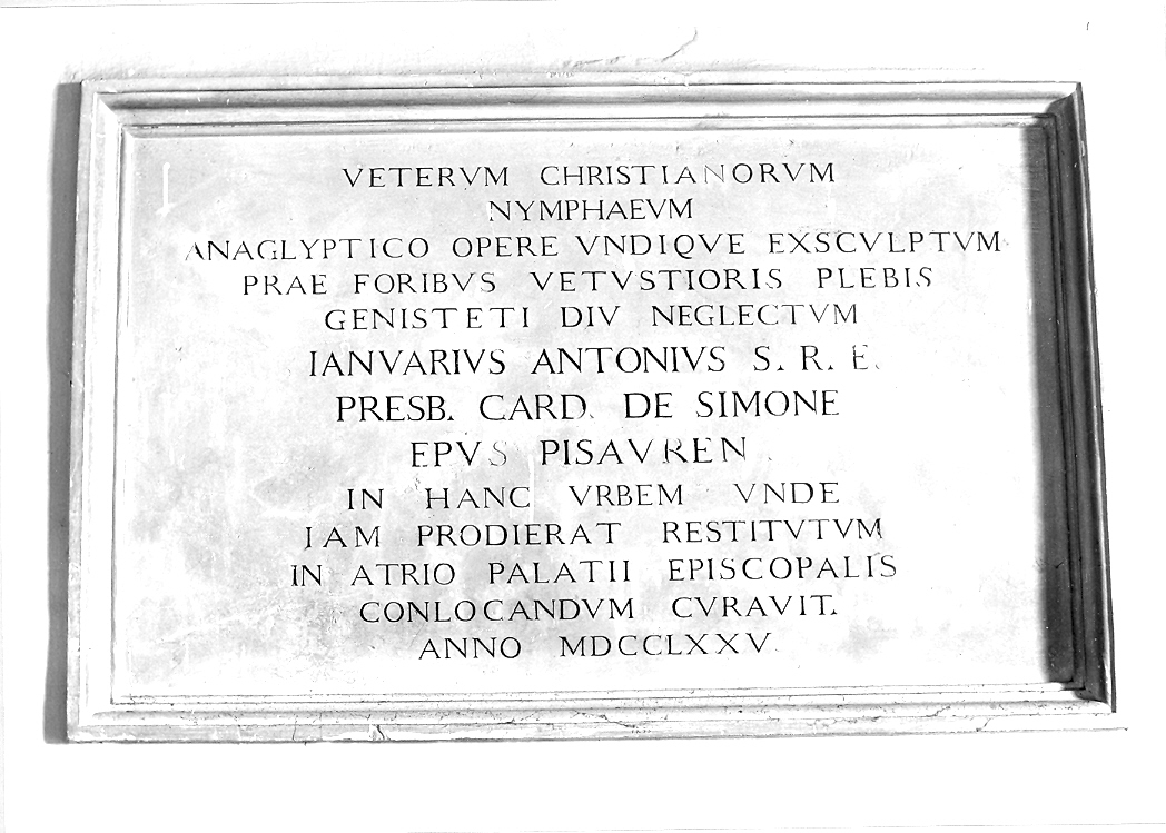 lapide commemorativa - bottega marchigiana (sec. XVIII)