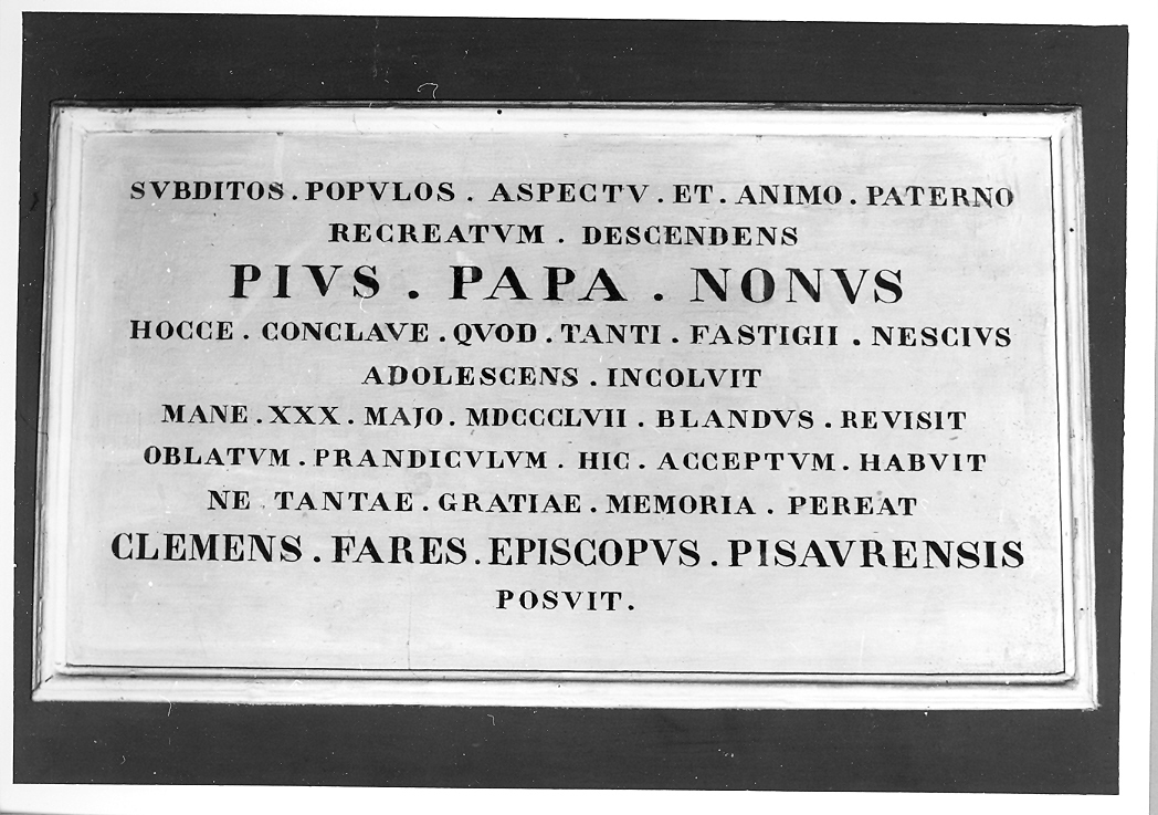 lapide commemorativa - bottega marchigiana (sec. XIX)