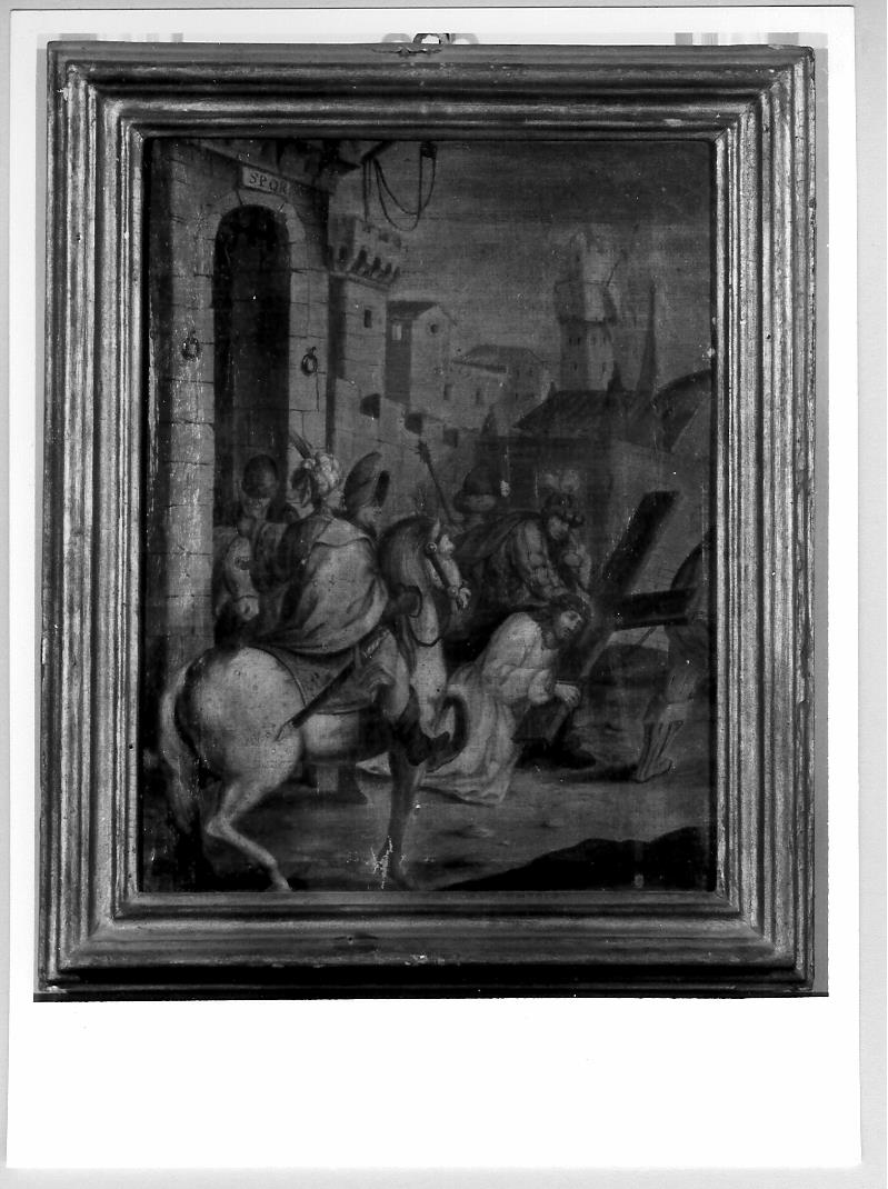 stazione IX: Gesù cade sotto la croce la terza volta (Via Crucis, elemento d'insieme) - ambito marchigiano (fine/inizio secc. XVII/ XVIII)