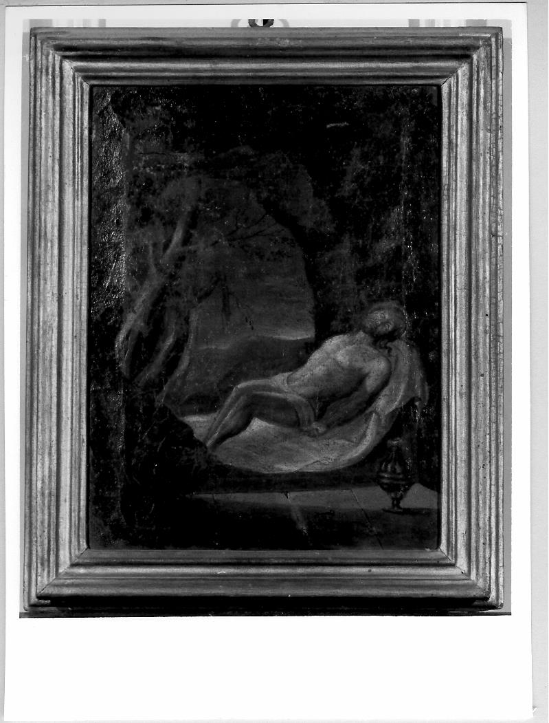 stazione XIV: Gesù deposto nel sepolcro (Via Crucis, elemento d'insieme) - ambito marchigiano (fine/inizio secc. XVII/ XVIII)