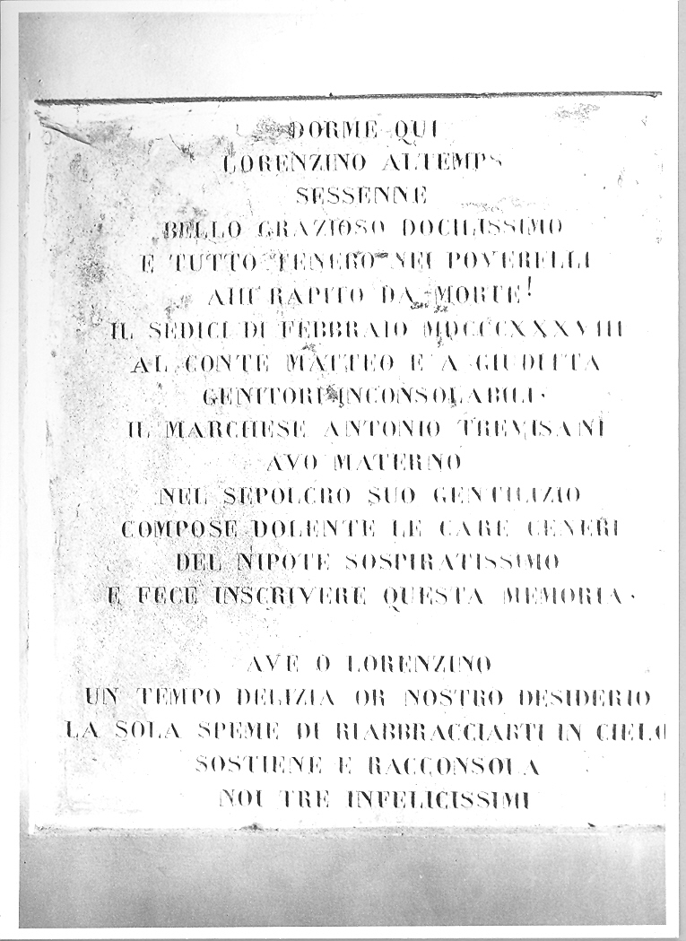 lapide tombale - bottega marchigiana (sec. XIX)