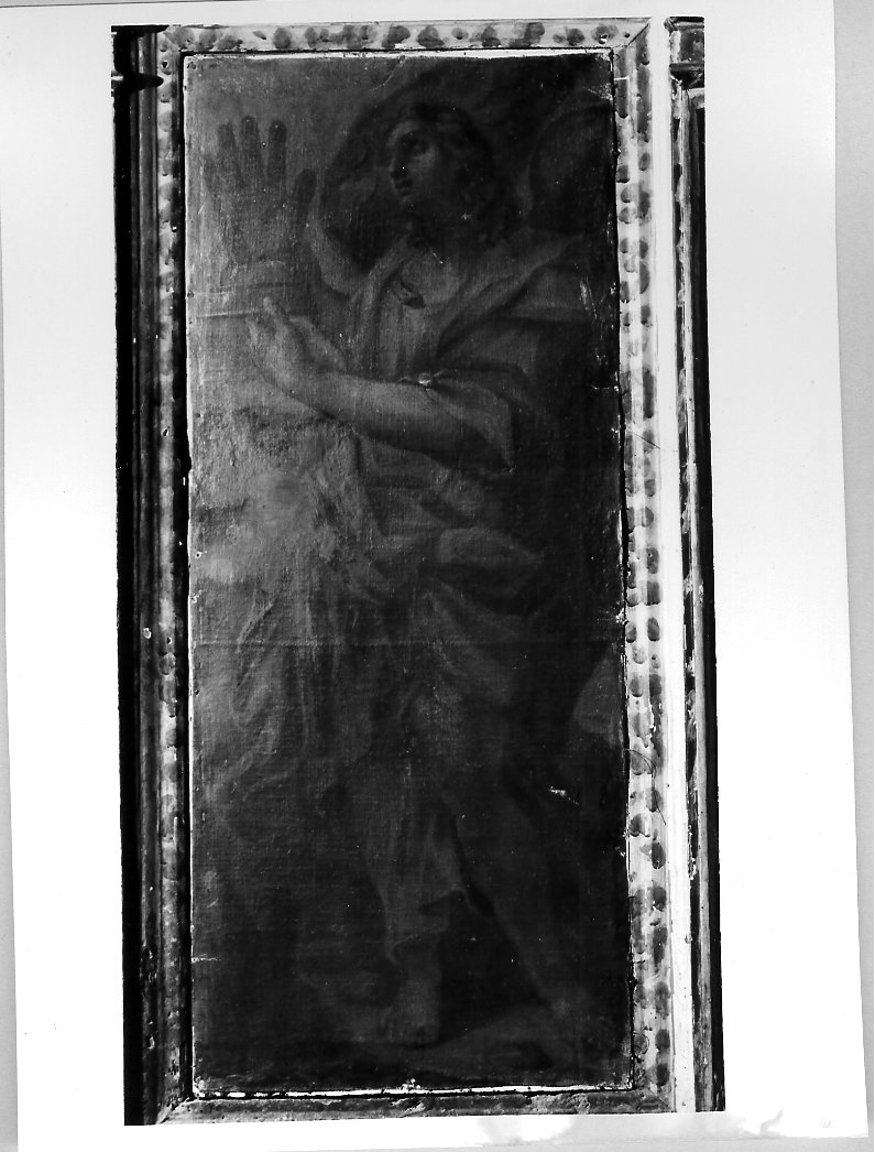 angelo con mano (dipinto, elemento d'insieme) di Oddi Giuseppe (attribuito) (sec. XVIII)