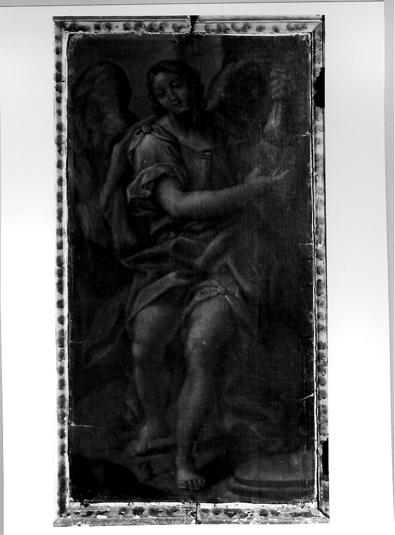 angelo con borsa dei trenta denari (dipinto, elemento d'insieme) di Oddi Giuseppe (attribuito) (sec. XVIII)