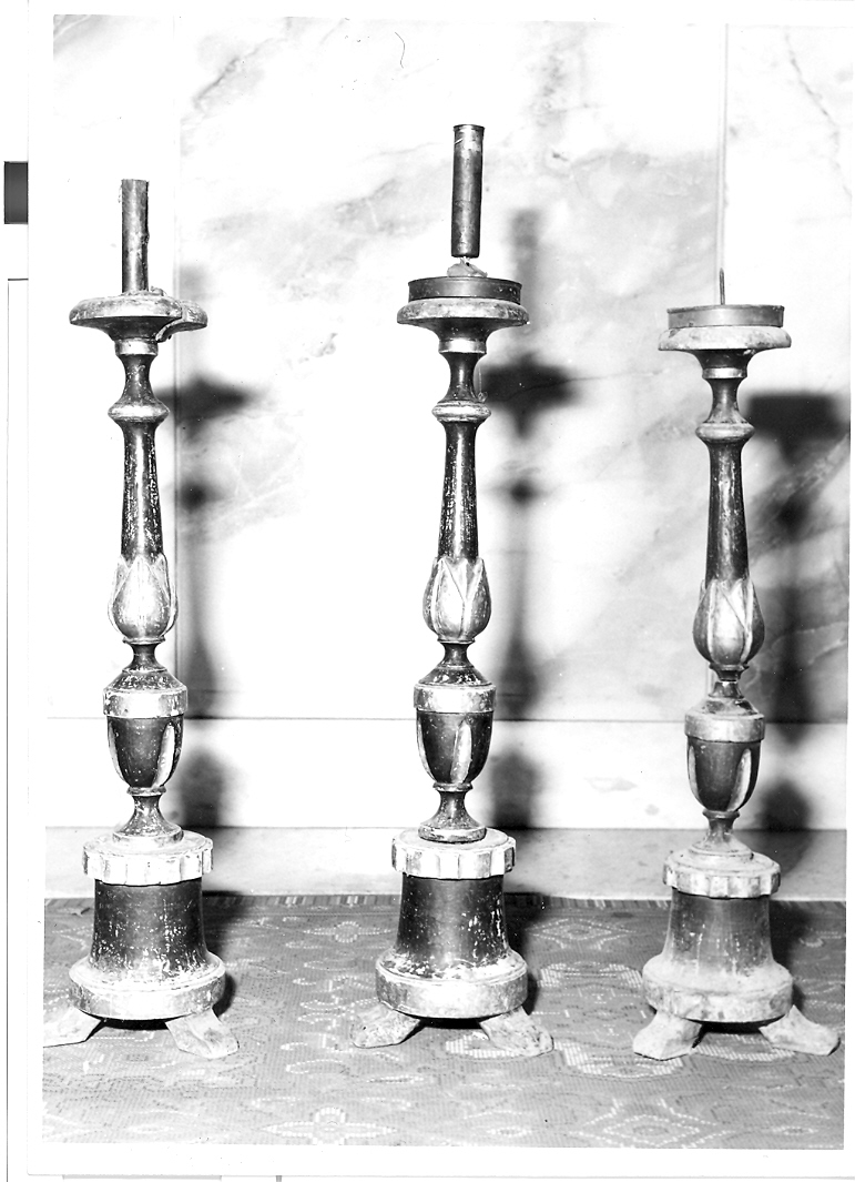 candeliere d'altare, serie - bottega marchigiana (sec. XIX)