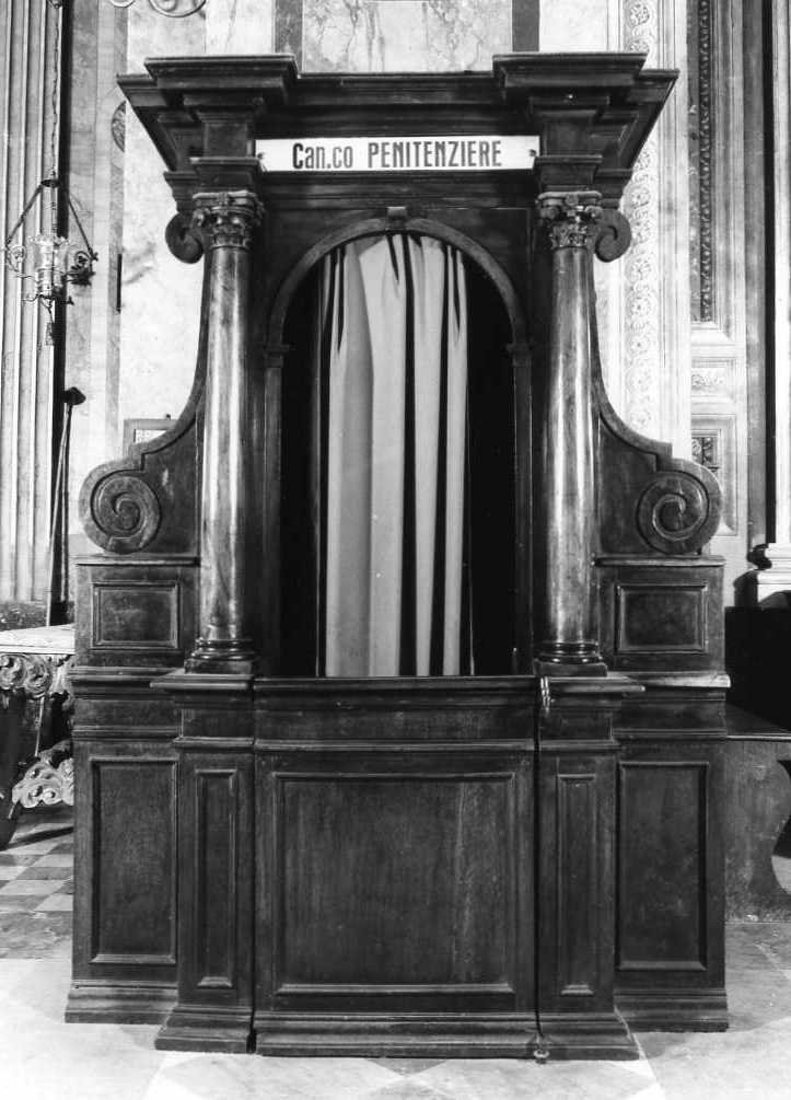 confessionale, coppia - bottega italiana (fine/inizio secc. XVIII/ XIX)