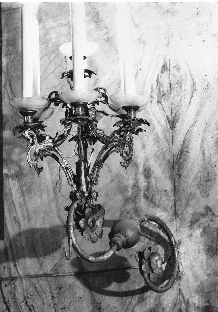 lampada - a muro, coppia - bottega italiana (fine/inizio secc. XIX/ XX)