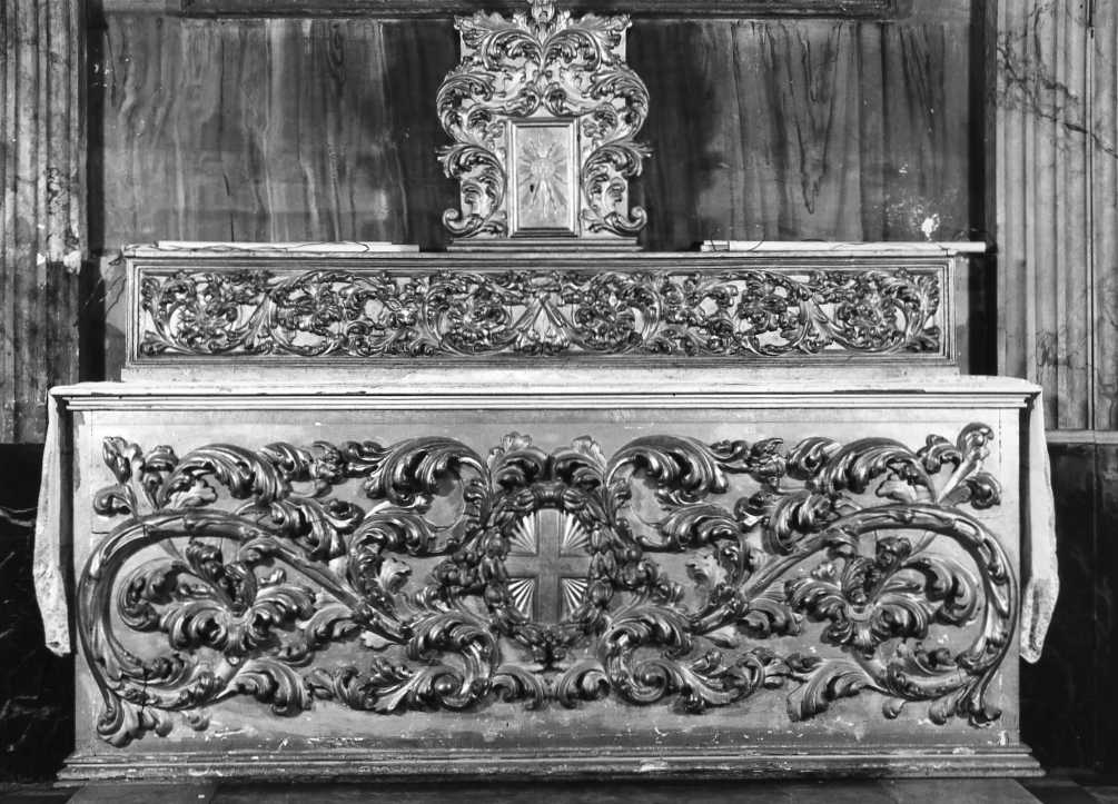 motivi decorativi vegetali (paliotto, elemento d'insieme) - bottega italiana (prima metà sec. XVIII)