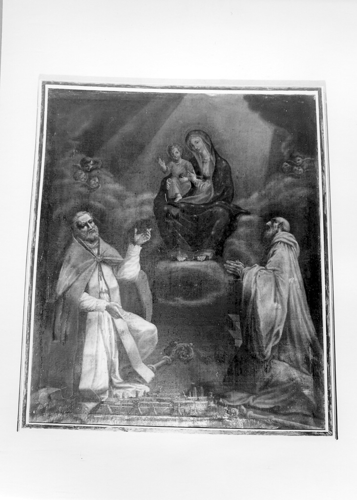 Madonna con Bambino e i Santi Paterniano e Romualdo (Biagio ?) (dipinto) - ambito marchigiano (sec. XVII)