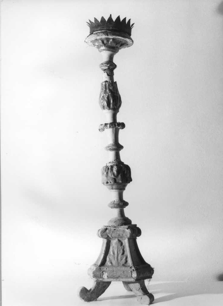candelabro - bottega marchigiana (fine/inizio secc. XVIII/ XIX)