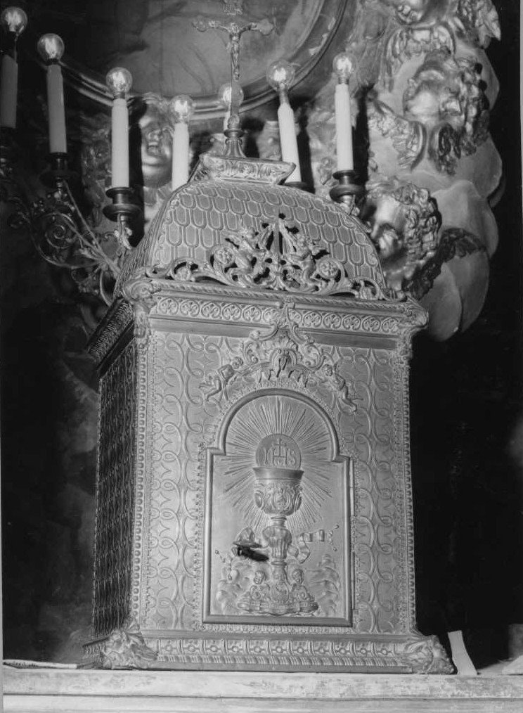 tabernacolo - a frontale architettonico - bottega marchigiana (sec. XIX)