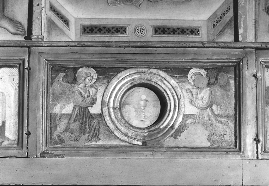 angeli adoranti il calice eucaristico (scomparto di predella, elemento d'insieme) di Maestro di Staffolo (prima metà sec. XV)
