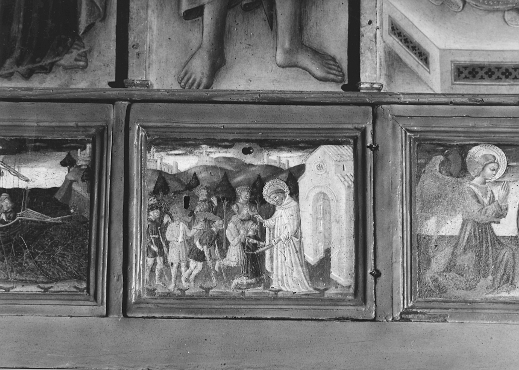Sant'Egidio guarisce gli storpi (scomparto di predella, elemento d'insieme) di Maestro di Staffolo (prima metà sec. XV)