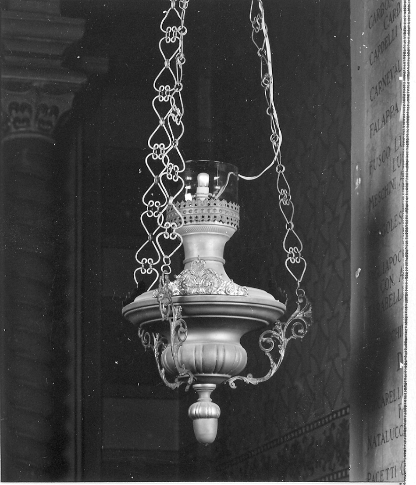 lampada pensile, serie - bottega italiana (fine/inizio secc. XIX/ XX)