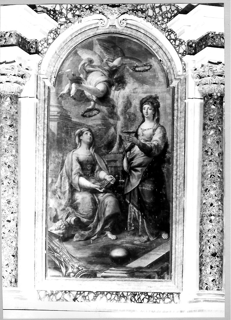 S. Lucia, S. Agata ed un angelo (dipinto, opera isolata) - ambito Italia centrale (seconda metà sec. XVIII)