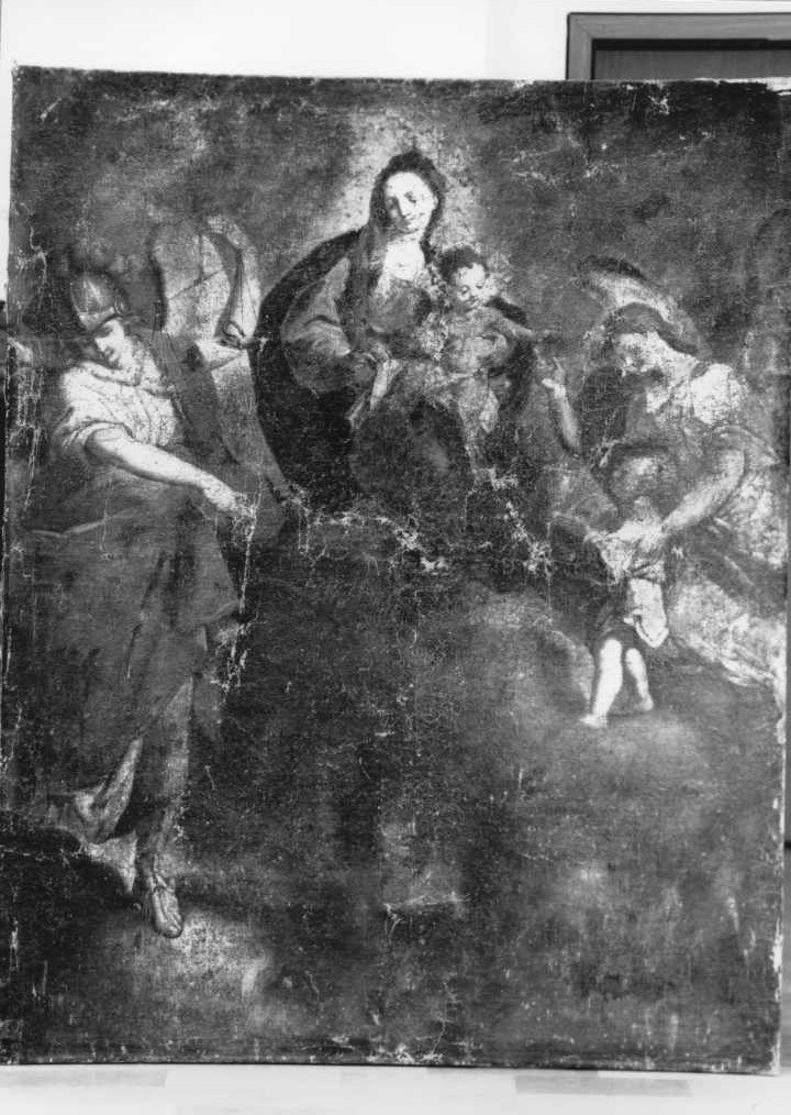 Madonna con Bambino tra S. Michele Arcangelo ed un angelo (dipinto) - ambito marchigiano (?) (inizio sec. XVIII)
