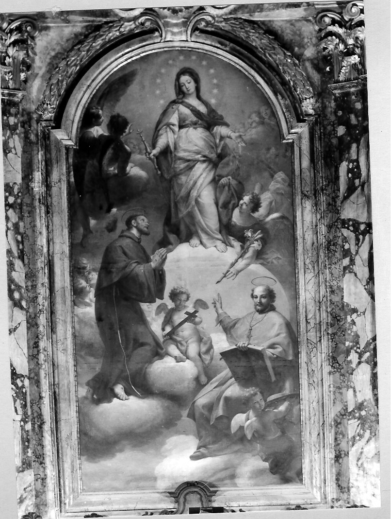 Madonna Assunta con S. Francesco e S. Bonaventura (dipinto, opera isolata) - ambito Italia centrale (sec. XVIII)