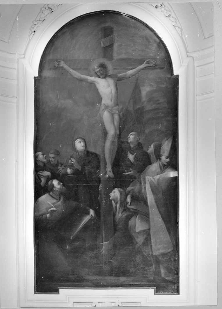crocifissione di Cristo con la Madonna e santi (dipinto) - ambito marchigiano (sec. XVIII)