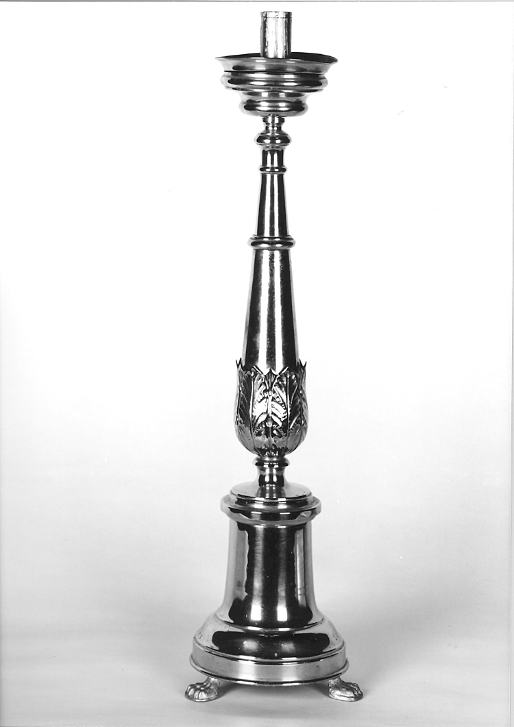 candelabro, serie - bottega marchigiana (fine/inizio secc. XIX/ XX)