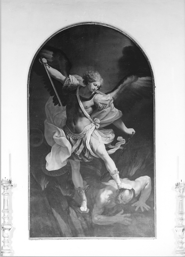 San Michele Arcangelo schiaccia il demonio (dipinto) di Battoni Domenico (seconda metà sec. XVIII)