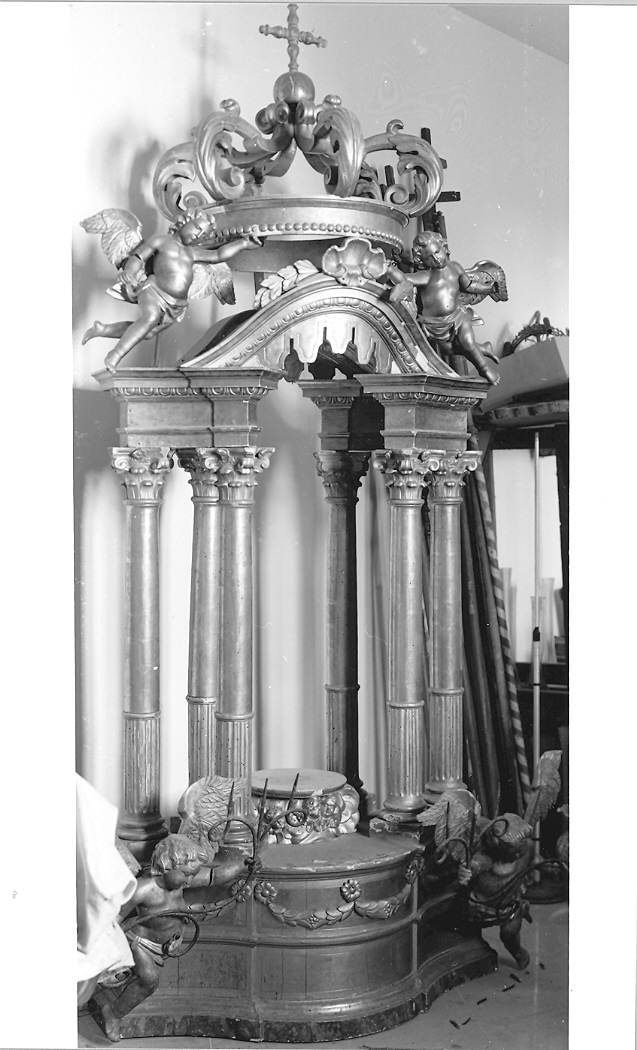 tronetto per esposizione eucaristica - bottega marchigiana (sec. XIX)