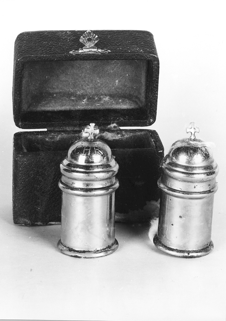 vasetti per oli santi - bottega marchigiana (sec. XIX)