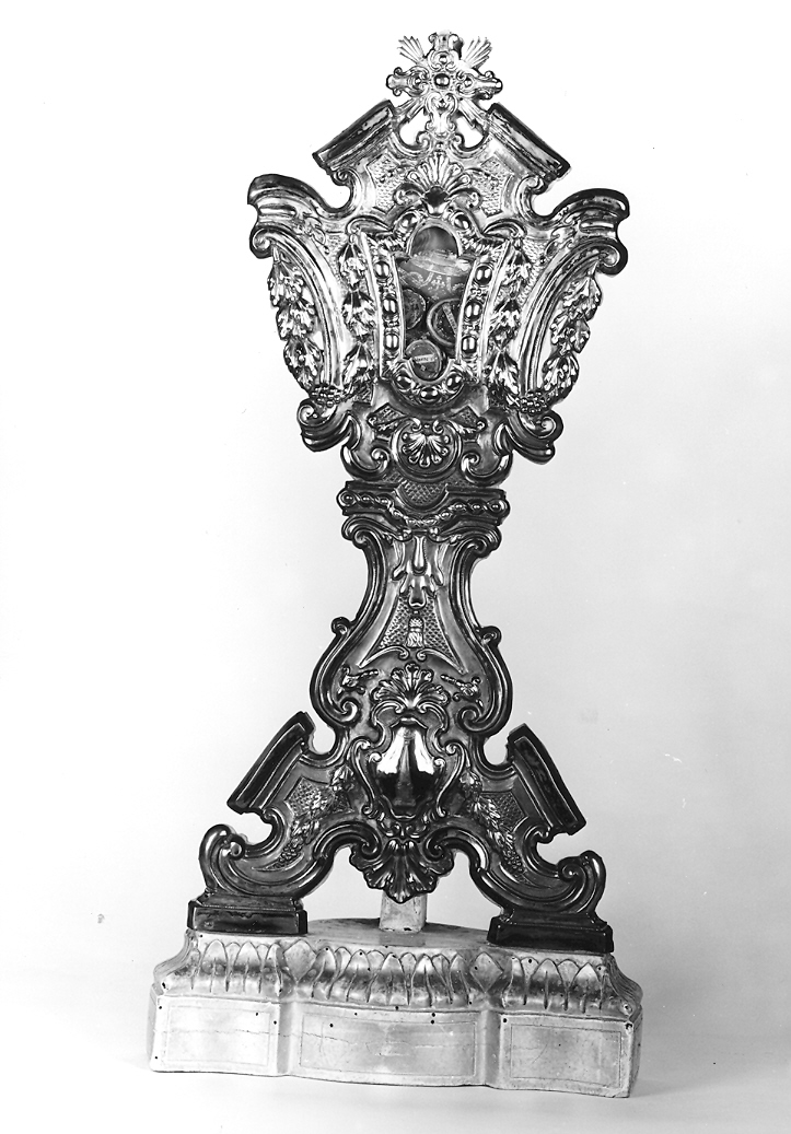 reliquiario - a ostensorio - bottega marchigiana (fine/inizio secc. XVIII/ XIX)