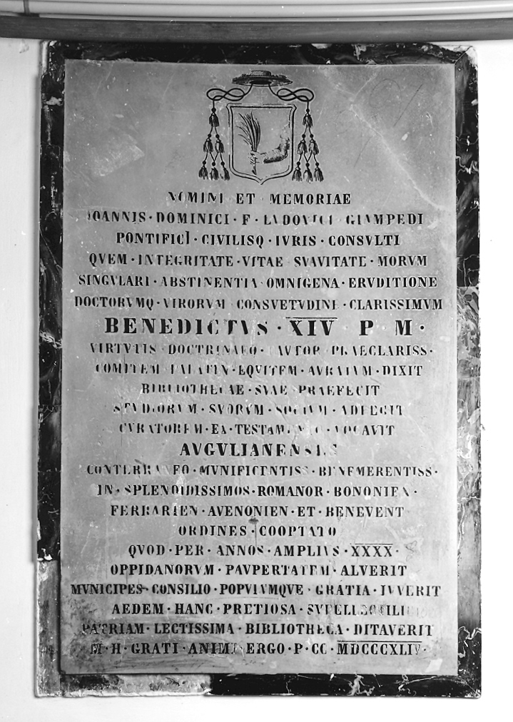 lapide commemorativa - bottega marchigiana (metà sec. XIX)