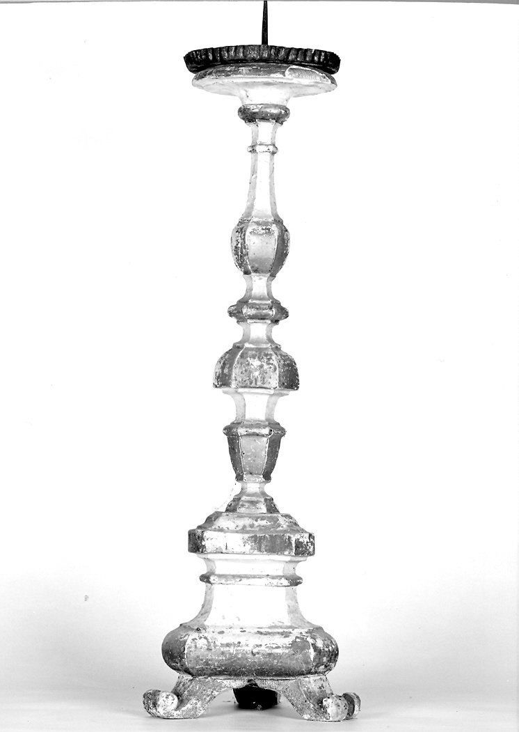 candeliere d'altare, serie - bottega marchigiana (sec. XIX)