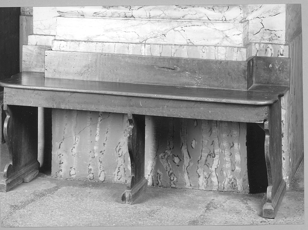 panca, coppia - bottega marchigiana (metà sec. XIX)